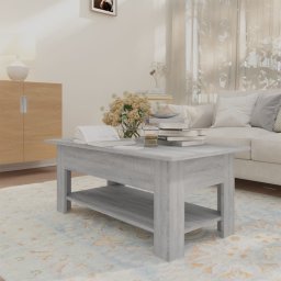vidaXL Salontafel 102x55x42 cm bewerkt hout grijs sonoma eikenkleurig