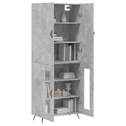 vidaXL Hoge kast 69,5x34x180 cm bewerkt hout betongrijs