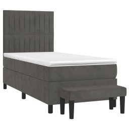vidaXL Boxspring met matras fluweel donkergrijs 80x200 cm