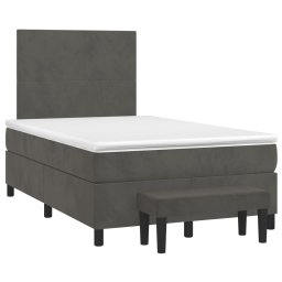 vidaXL Boxspring met matras fluweel donkergrijs 120x200 cm