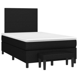 vidaXL Boxspring met matras stof zwart 120x200 cm