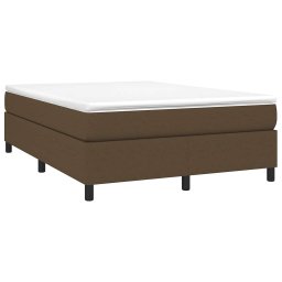 vidaXL Boxspring met matras stof donkerbruin 140x200 cm
