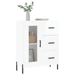 vidaXL Dressoir 69,5x34x90 cm bewerkt hout hoogglans wit