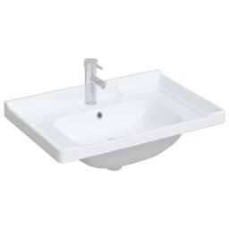 vidaXL Wastafel rechthoekig 71x48x23 cm keramiek wit