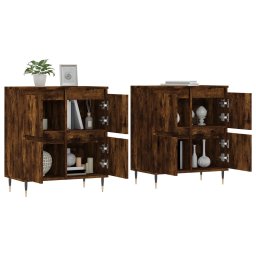 vidaXL Dressoirs 2 st bewerkt hout gerookt eikenkleurig