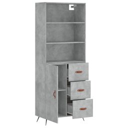 vidaXL Hoge kast 69,5x34x180 cm bewerkt hout betongrijs