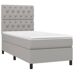 vidaXL Boxspring met matras stof lichtgrijs 80x200 cm