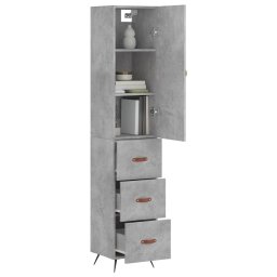 vidaXL Hoge kast 34,5x34x180 cm bewerkt hout betongrijs