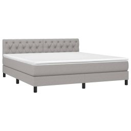vidaXL Boxspring met matras en LED stof lichtgrijs 160x200 cm