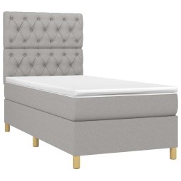 vidaXL Boxspring met matras en LED stof lichtgrijs 80x200 cm