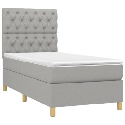 vidaXL Boxspring met matras stof lichtgrijs 80x200 cm