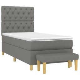 vidaXL Boxspring met matras stof donkergrijs 80x200 cm