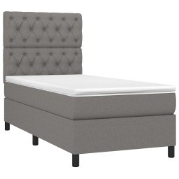 vidaXL Boxspring met matras en LED stof donkergrijs 80x200 cm