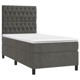 vidaXL Boxspring met matras en LED fluweel donkergrijs 80x200 cm