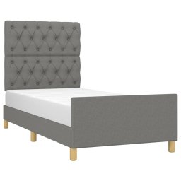 vidaXL Bedframe zonder matras 80x200 cm stof donkergrijs