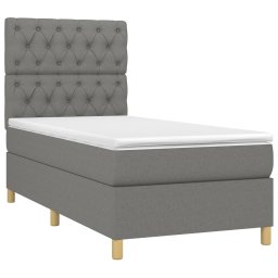 vidaXL Boxspring met matras stof donkergrijs 80x200 cm