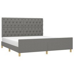 vidaXL Bedframe zonder matras stof donkergrijs 160x200 cm