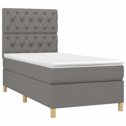 vidaXL Boxspring met matras en LED stof donkergrijs 80x200 cm