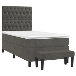 vidaXL Boxspring met matras fluweel donkergrijs 80x200 cm