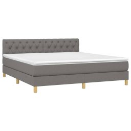 vidaXL Boxspring met matras en LED stof donkergrijs 160x200 cm
