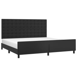 vidaXL Bedframe met hoofdeinde kunstleer zwart 200x200 cm
