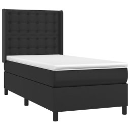 vidaXL Boxspring met matras kunstleer zwart 100x200 cm