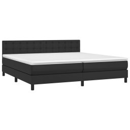 vidaXL Boxspring met matras kunstleer zwart 200x200 cm