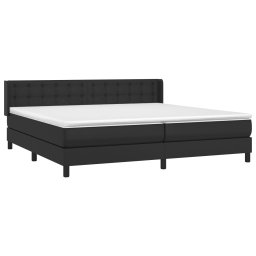 vidaXL Boxspring met matras kunstleer zwart 200x200 cm