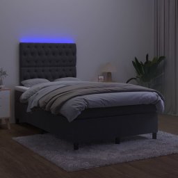 vidaXL Boxspring met matras en LED fluweel zwart 120x200 cm