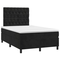vidaXL Boxspring met matras fluweel zwart 120x200 cm