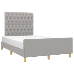 vidaXL Bedframe zonder matras 120x200 cm stof lichtgrijs