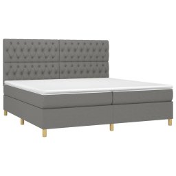 vidaXL Boxspring met matras stof donkergrijs 200x200 cm