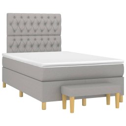 vidaXL Boxspring met matras stof lichtgrijs 120x200 cm