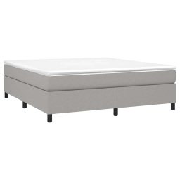 vidaXL Boxspring met matras stof lichtgrijs 160x200 cm