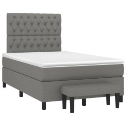 vidaXL Boxspring met matras stof donkergrijs 120x200 cm