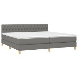 vidaXL Boxspring met matras stof donkergrijs 200x200 cm
