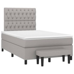 vidaXL Boxspring met matras stof lichtgrijs 120x200 cm