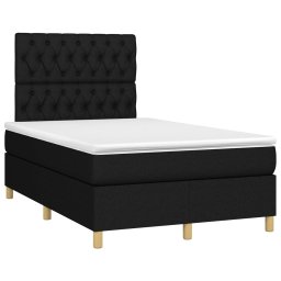 vidaXL Boxspring met matras stof zwart 120x200 cm