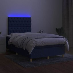 vidaXL Boxspring met matras en LED stof zwart 120x200 cm
