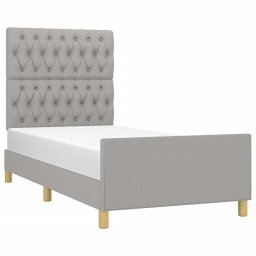vidaXL Bedframe zonder matras 90x200 cm stof lichtgrijs