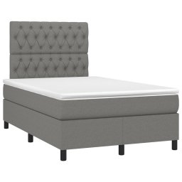 vidaXL Boxspring met matras stof donkergrijs 120x200 cm