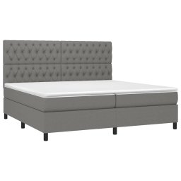 vidaXL Boxspring met matras stof donkergrijs 200x200 cm