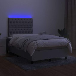 vidaXL Boxspring met matras en LED stof lichtgrijs 120x200 cm