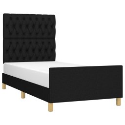vidaXL Bedframe zonder matras 90x200 cm stof zwart