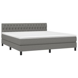 vidaXL Boxspring met matras stof donkergrijs 180x200 cm