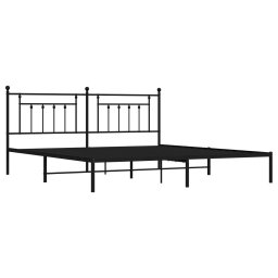 vidaXL Bedframe met hoofdbord metaal zwart 200x200 cm