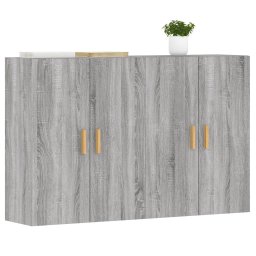 vidaXL Hangkasten 2 st bewerkt hout grijs sonoma eikenkleurig