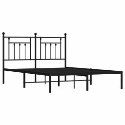 vidaXL Bedframe met hoofdbord metaal zwart 140x190 cm