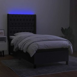 vidaXL Boxspring met matras en LED stof zwart 80x200 cm