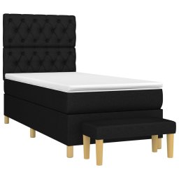 vidaXL Boxspring met matras stof zwart 80x200 cm